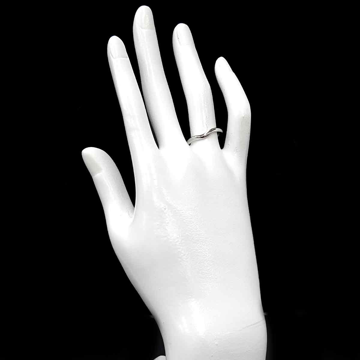 TIFFANY Co. Curved Band Ring Pt Platinum size6-6.25(US)
