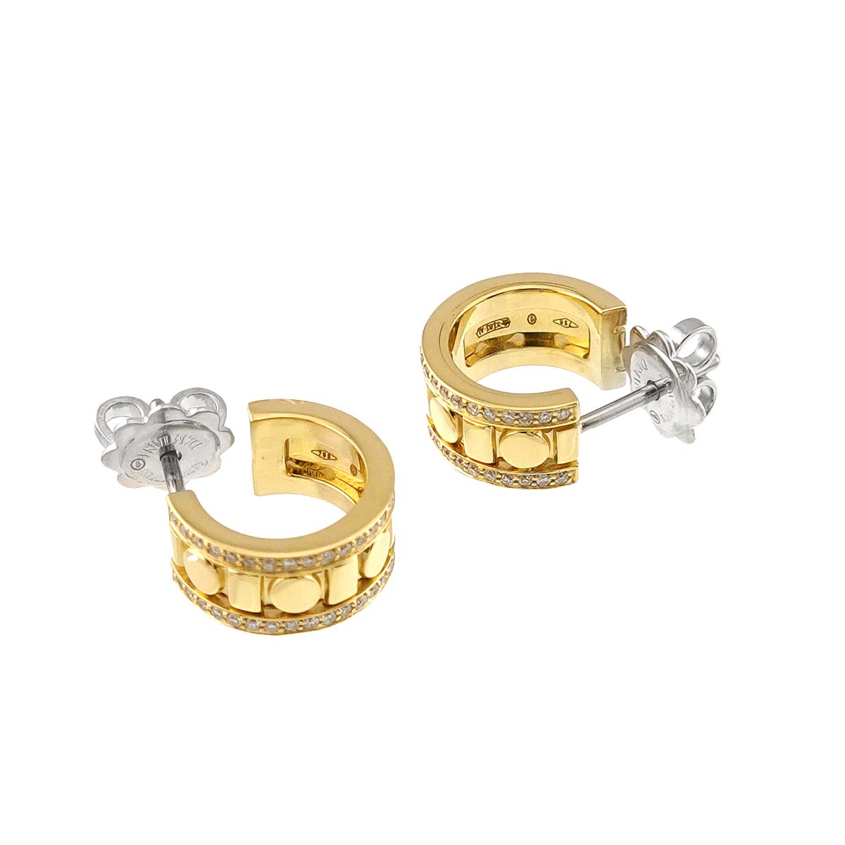 Belle Epoque Diamond Earrings Pierced 18K YG WG 750