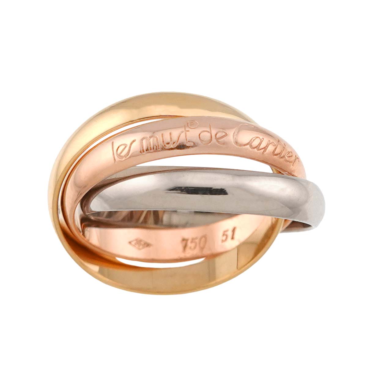 Trinity MM Ring 18K YG WG PG 750 Size51 5.5-5.75(US)