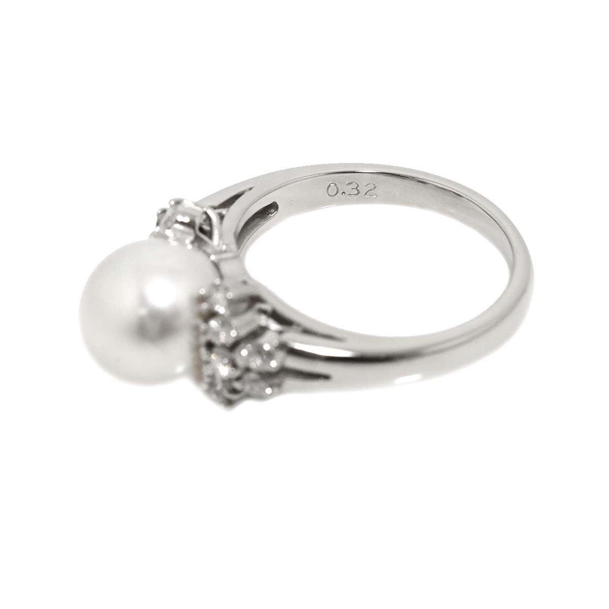 South Sea pearl 9.1mm Diamond 0.32ct Ring Platinum size6(US)