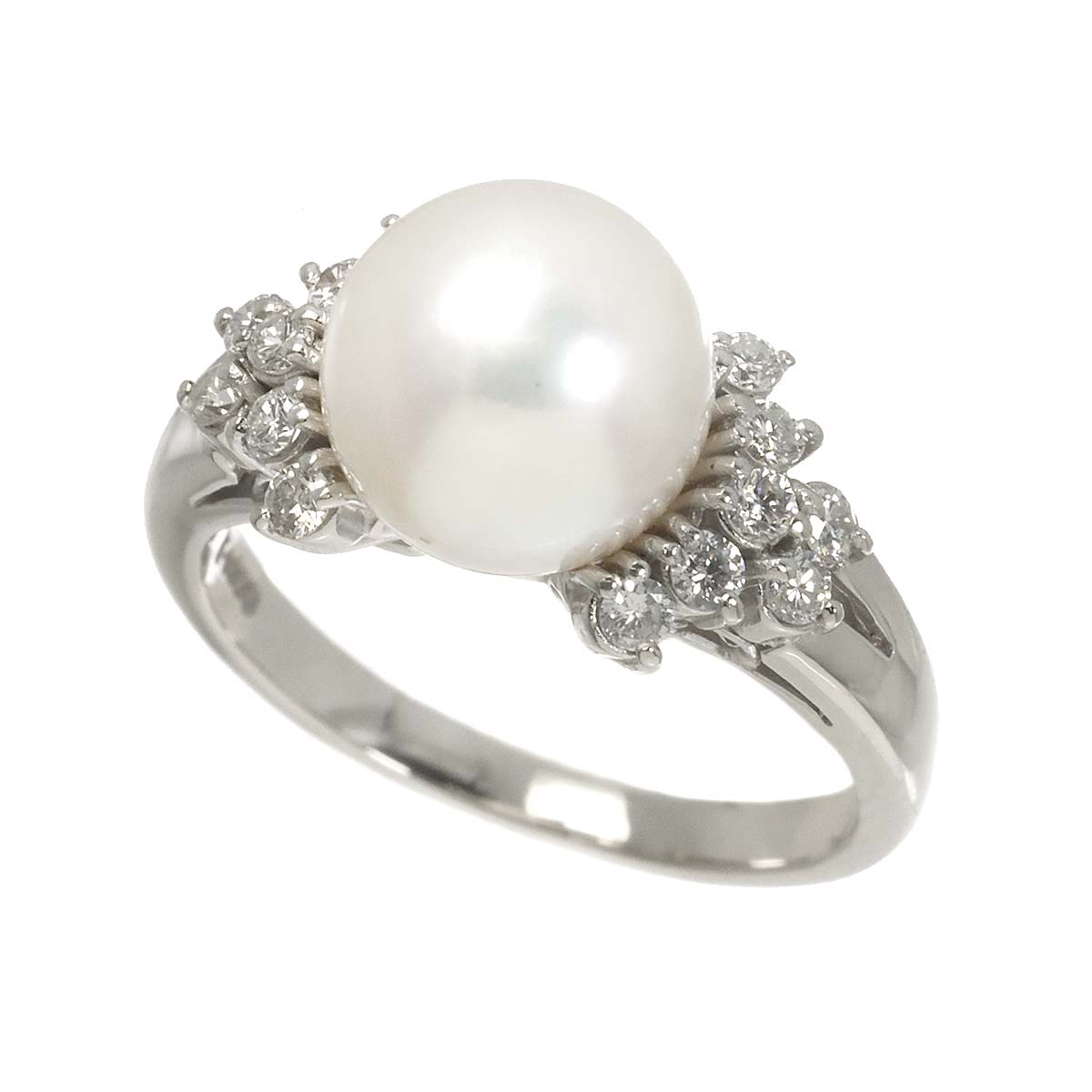 South Sea pearl 9.1mm Diamond 0.32ct Ring Platinum size6(US)