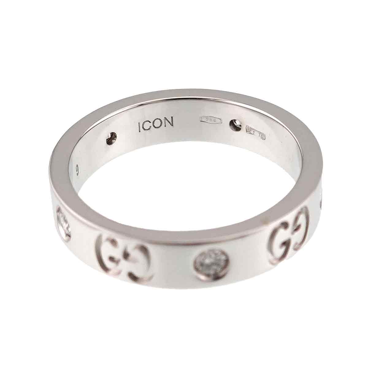 ICON Ring Diamond 18K WG White Gold 750 size9 4.75-5(US)