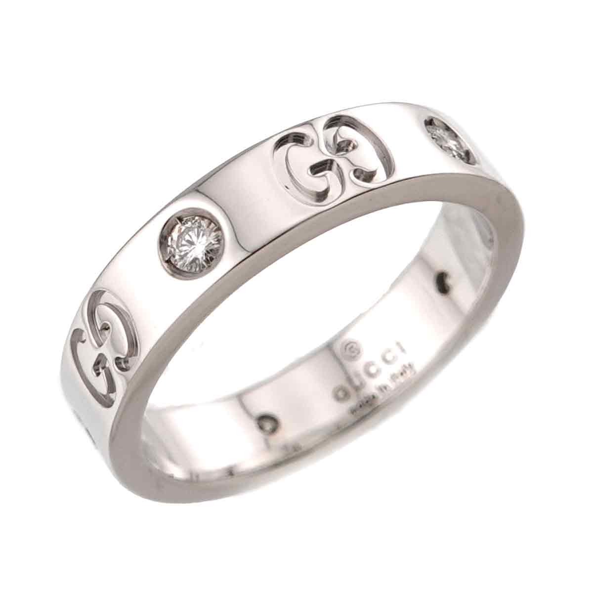 ICON Ring Diamond 18K WG White Gold 750 size9 4.75-5(US)