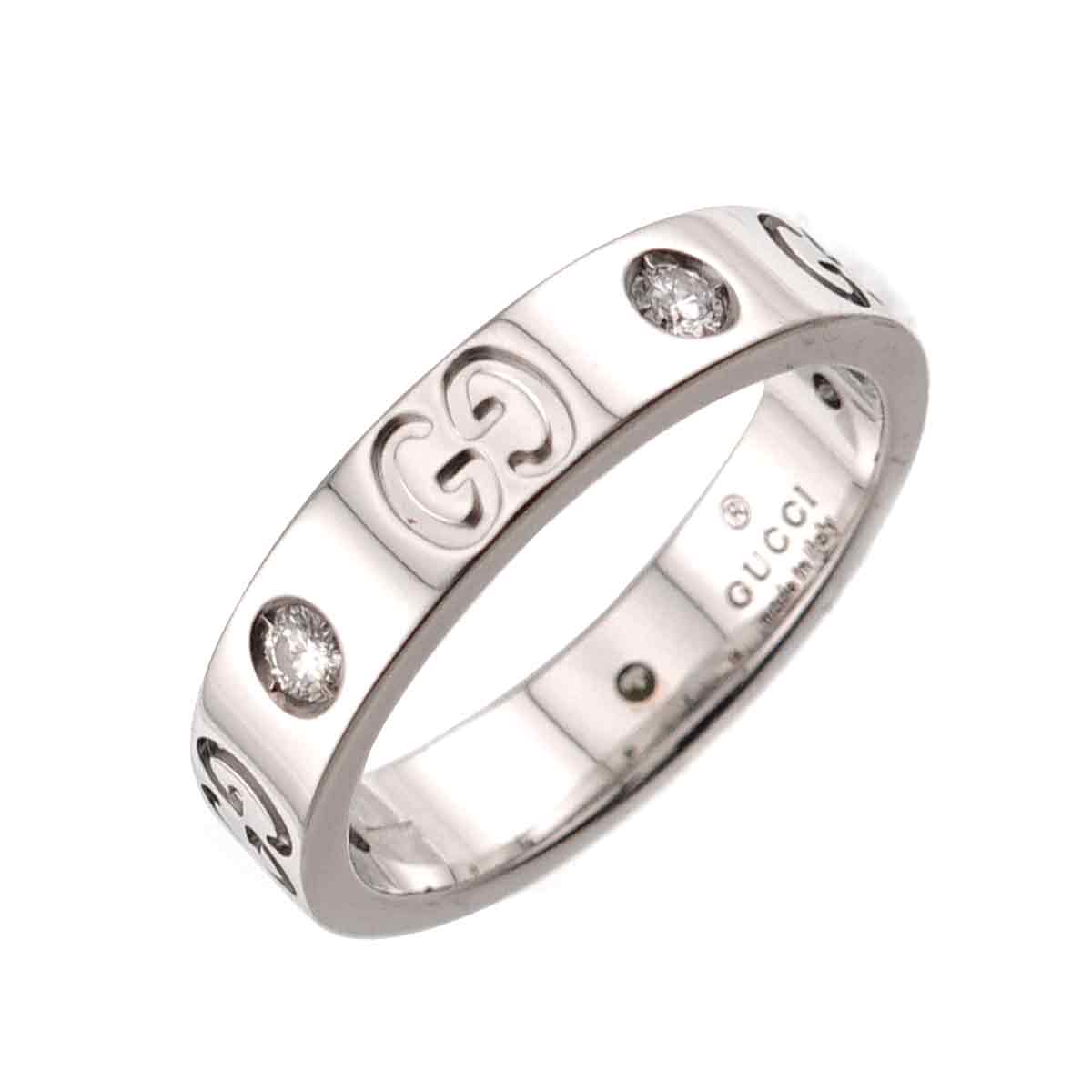 ICON Ring Diamond 18K WG White Gold 750 size9 4.75-5(US)