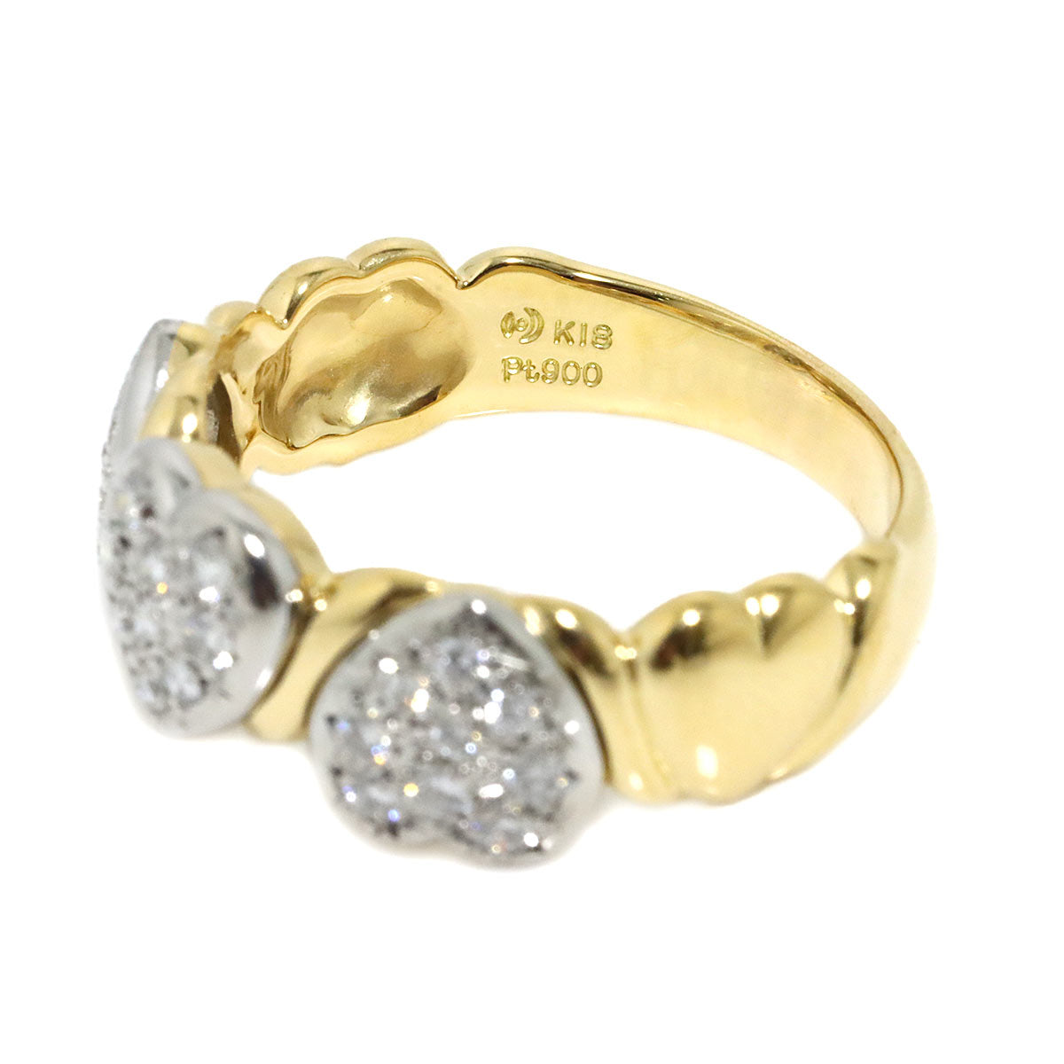 Diamond 0.40ct Ring 18K YG 750 PT Size7.5-7.75(US)