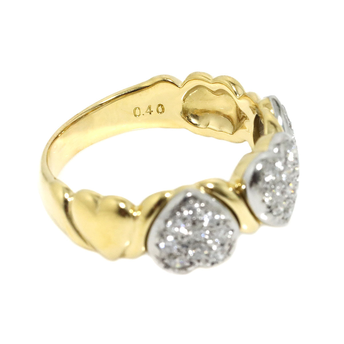 Diamond 0.40ct Ring 18K YG 750 PT Size7.5-7.75(US)