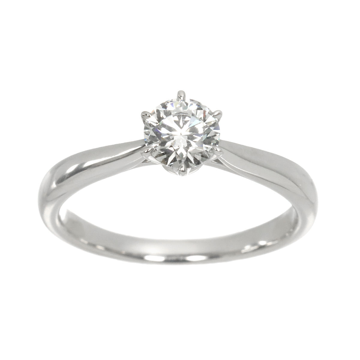 Diamond 0.51ct H/SI1/3EX Ring Pt size5.75-6(US)