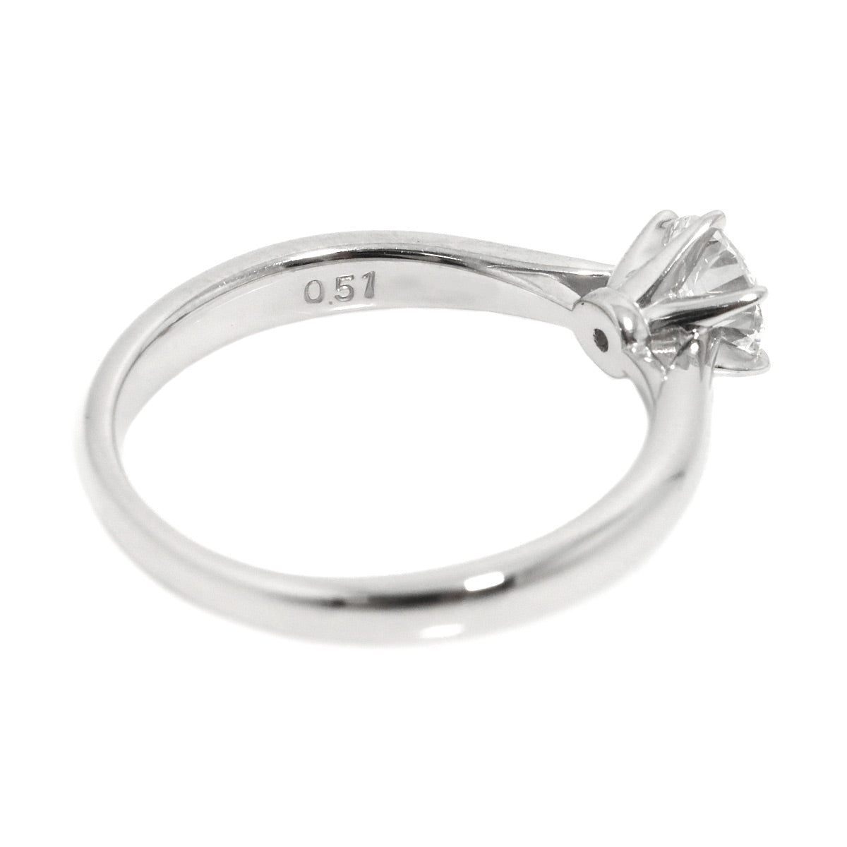 Diamond 0.51ct H/SI1/3EX Ring Pt size5.75-6(US)