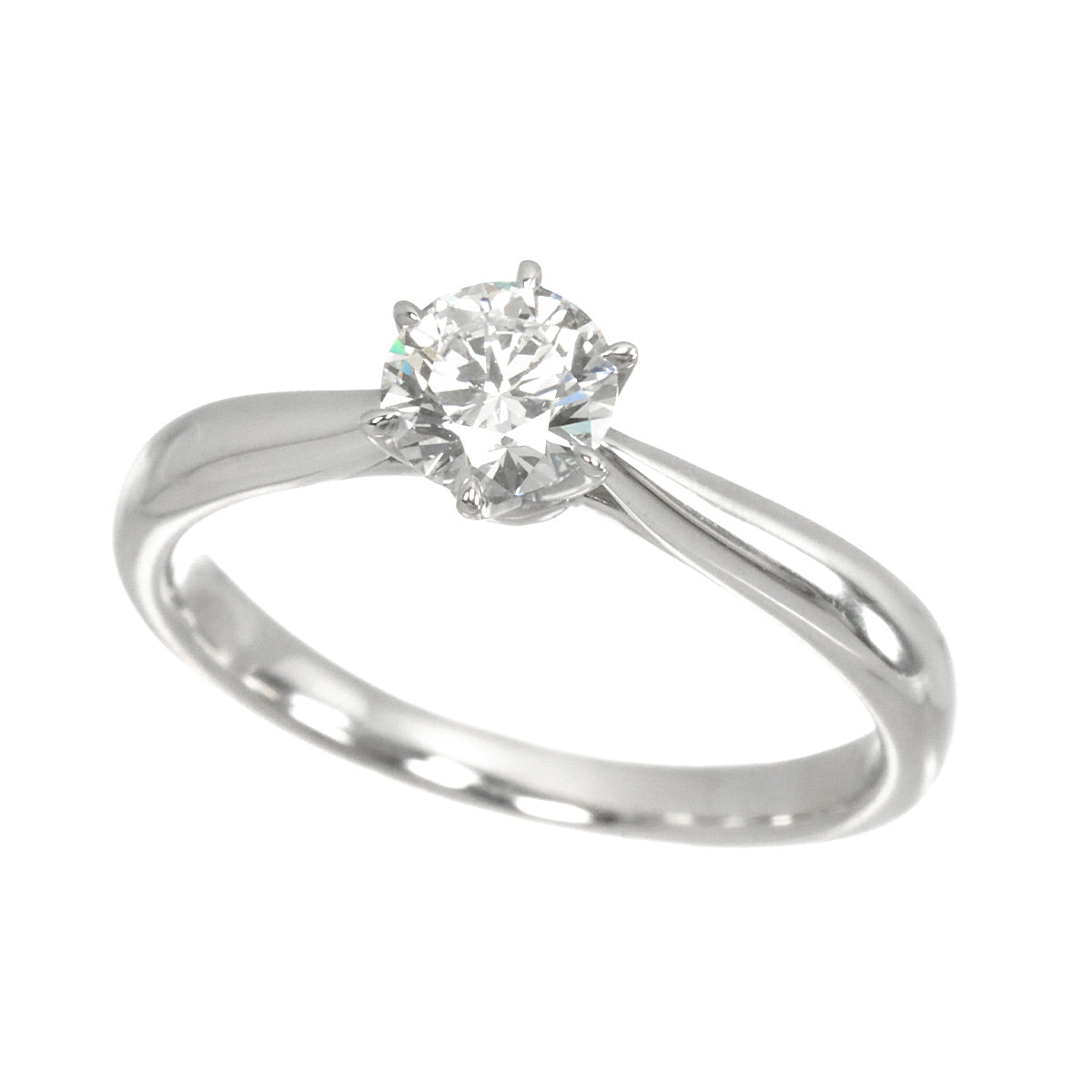 Diamond 0.51ct H/SI1/3EX Ring Pt size5.75-6(US)