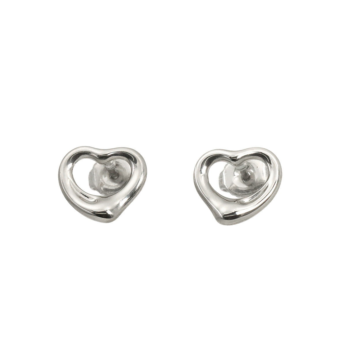 Open Heart Earrings Pierced Pt