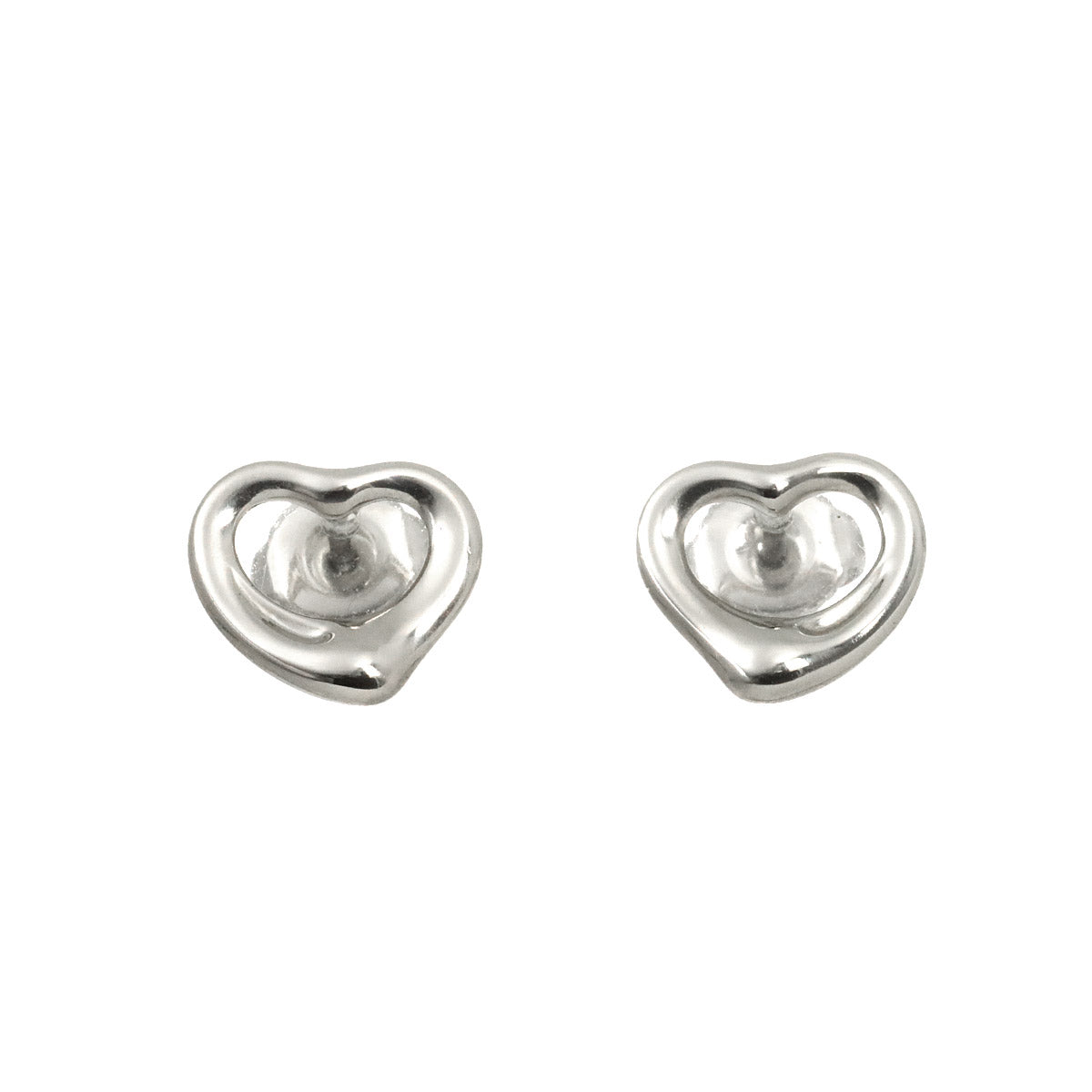 Open Heart Earrings Pierced Pt