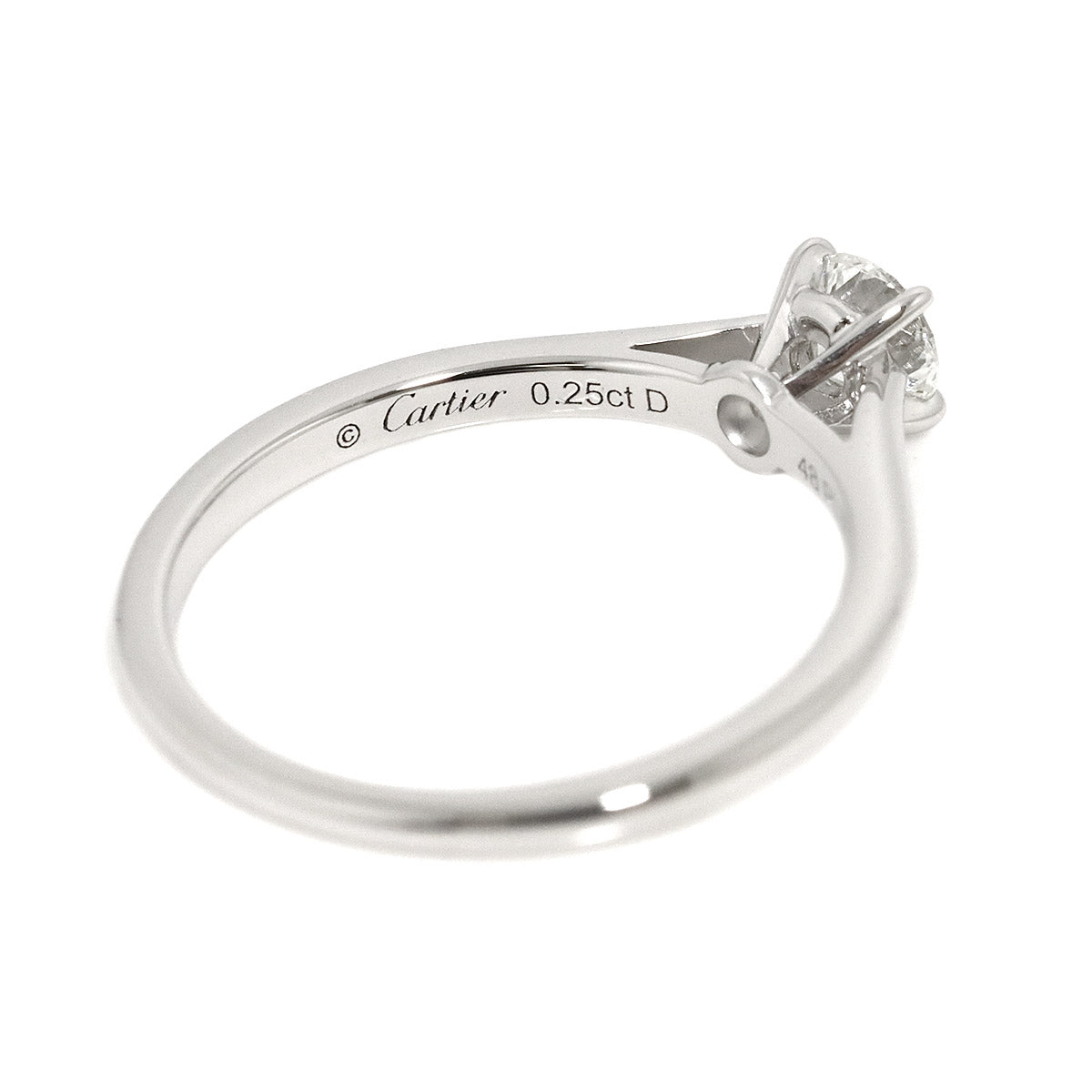 Diamond 0.25ct F/IF/3EX Ring 18K WG 750 Size48 4.5(US)