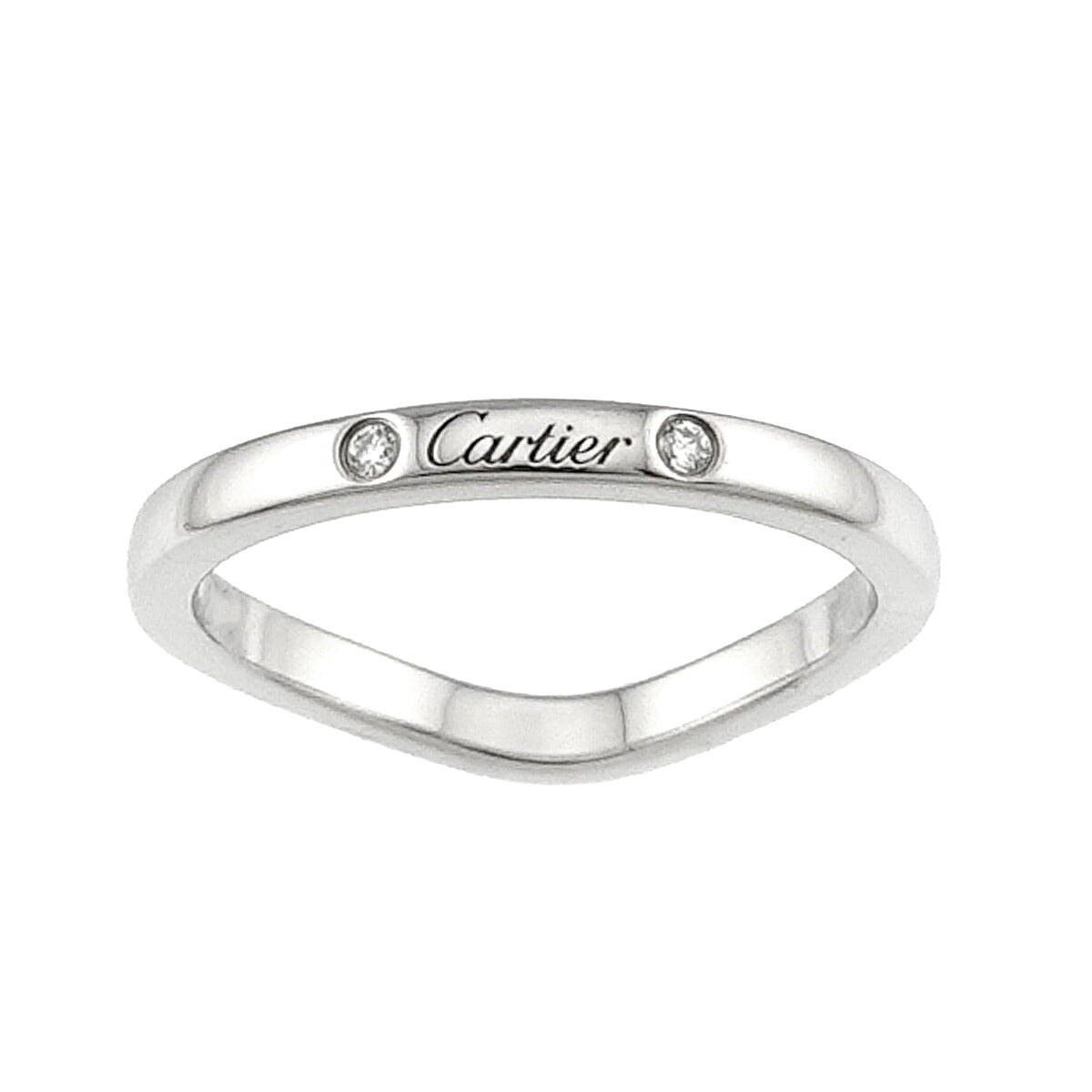 Ballerine curve Diamond 3P Ring Pt Pt size47 4(US)