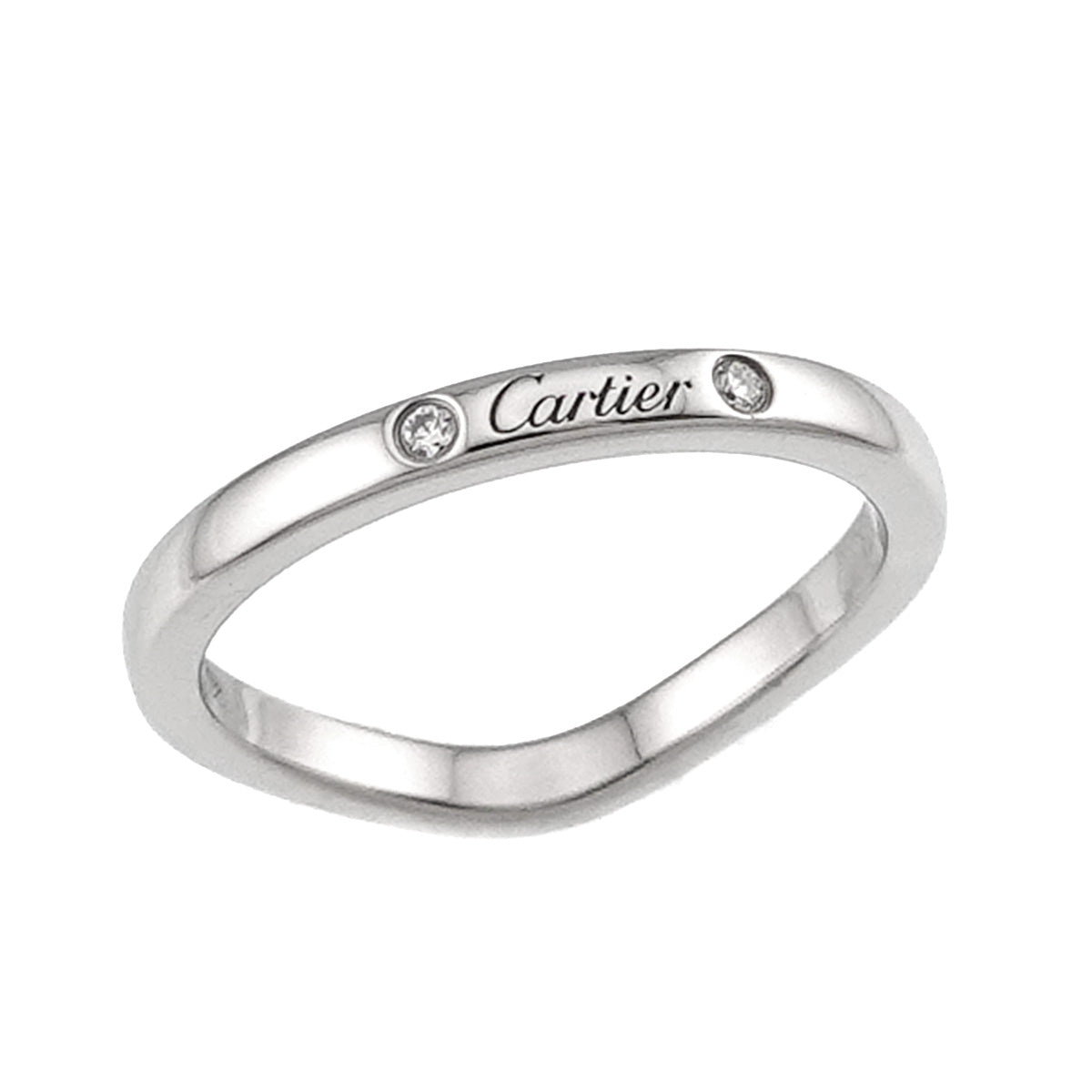 Ballerine curve Diamond 3P Ring Pt Pt size47 4(US)