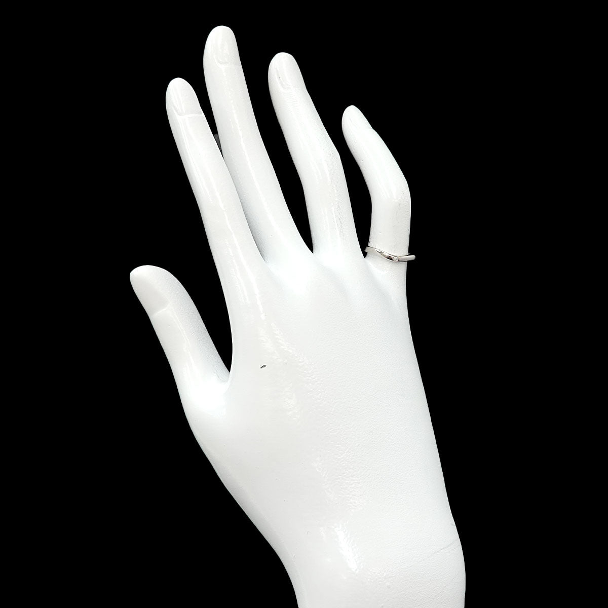 Ballerine curve Diamond 3P Ring Pt Pt size47 4(US)