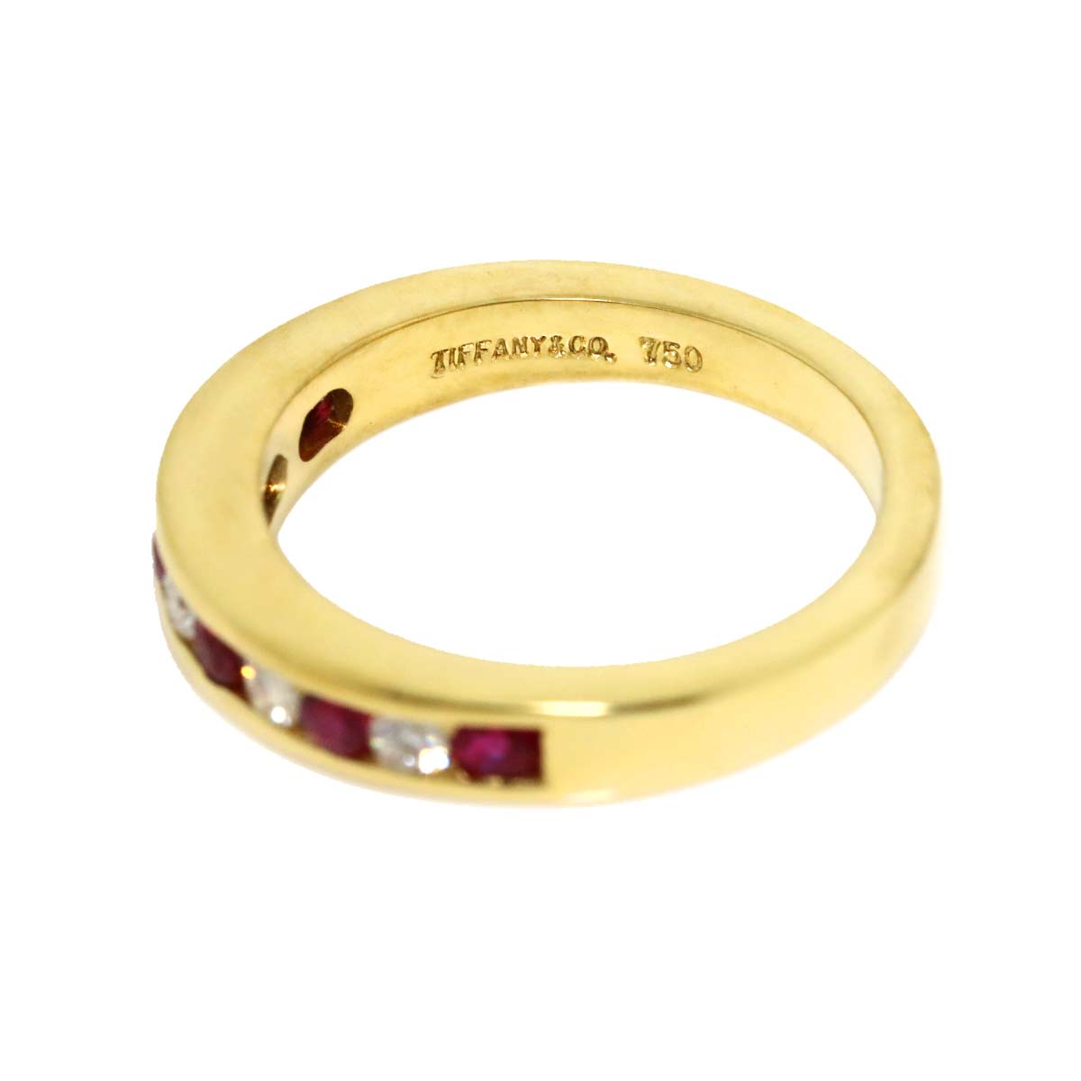 Half Ruby Ring 18K YG 750 size4.5(US)