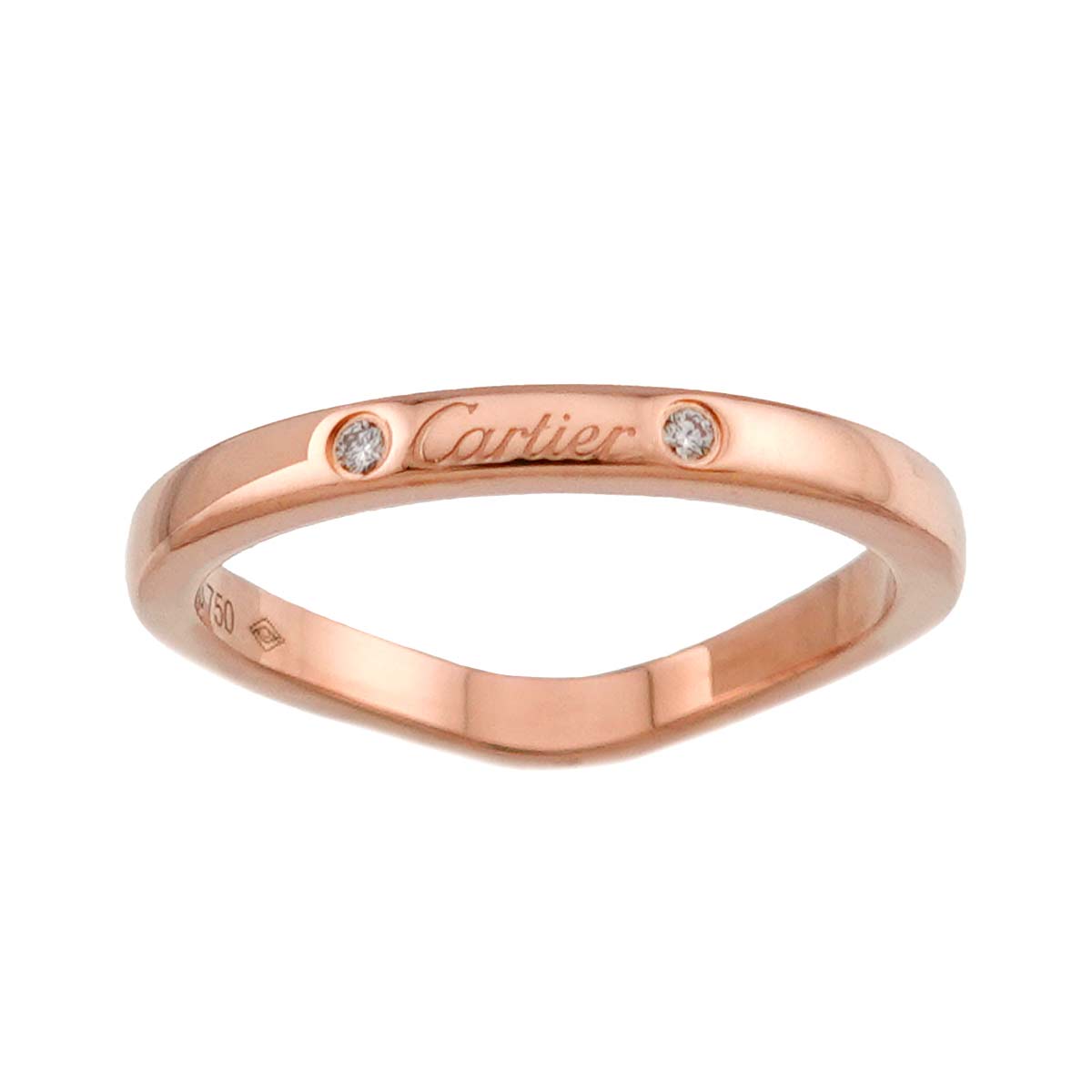 Ballerine curve Diamond 3P Ring PG size47 4(US)