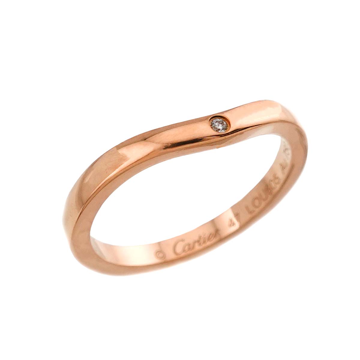 Ballerine curve Diamond 3P Ring PG size47 4(US)