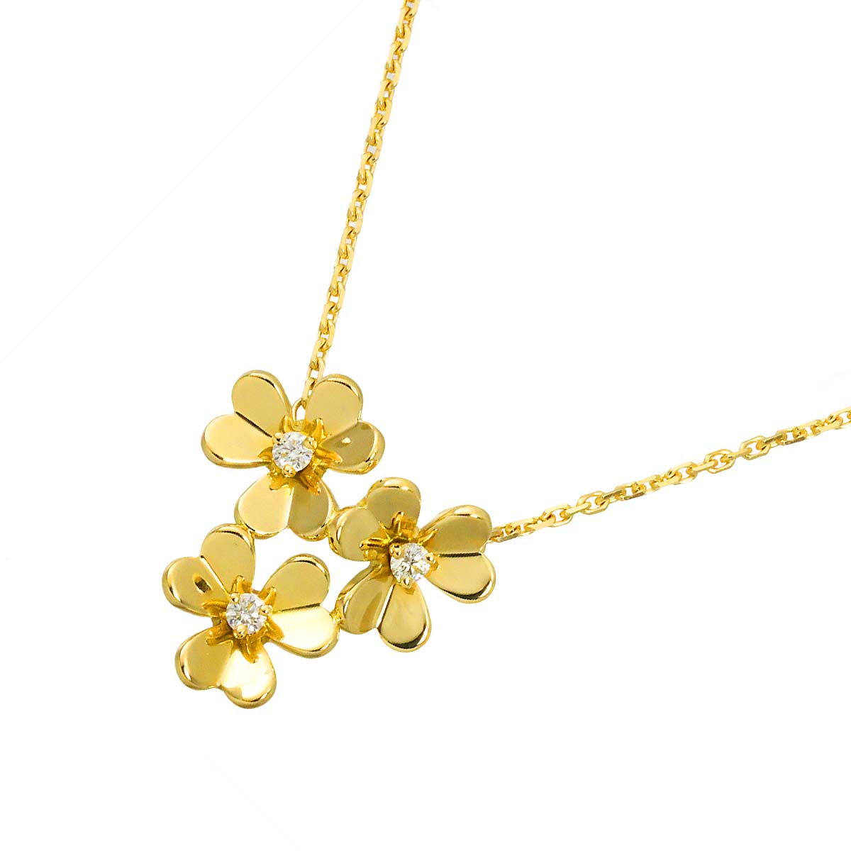 Frivole 3 Flower Diamond Mini Necklace 18K YG 750