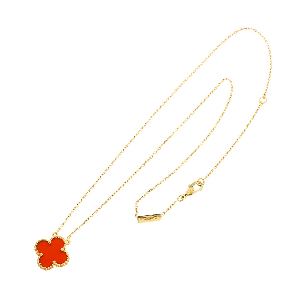 Vintage Alhambra Carnelian Necklace 18K YG 750