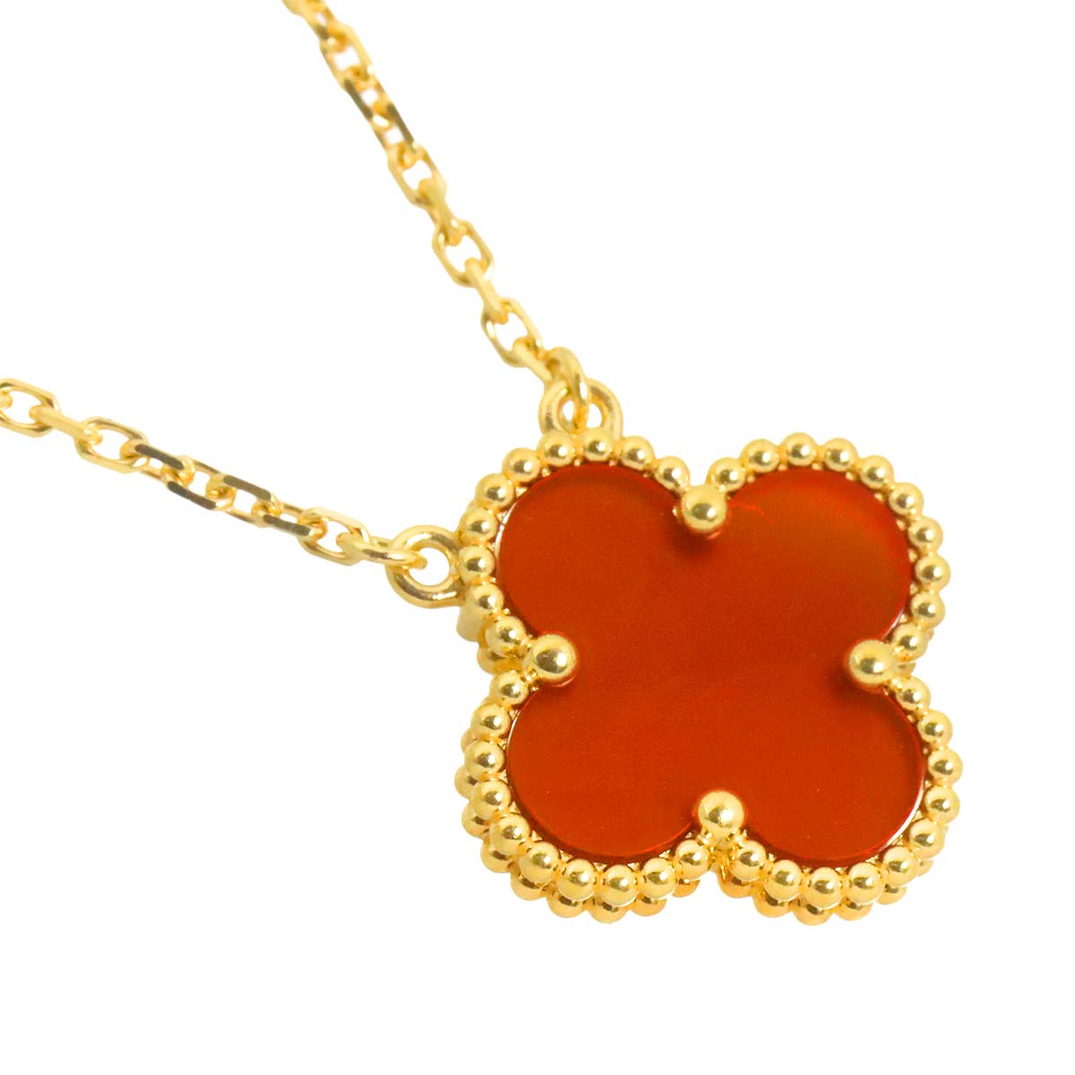 Vintage Alhambra Carnelian Necklace 18K YG 750