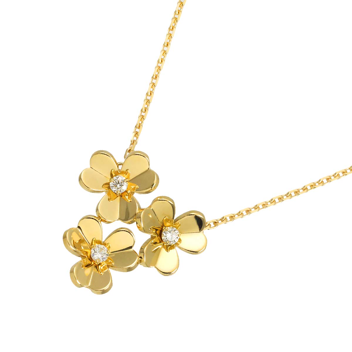 Frivole 3 Flower Diamond Mini Necklace 18K YG 750