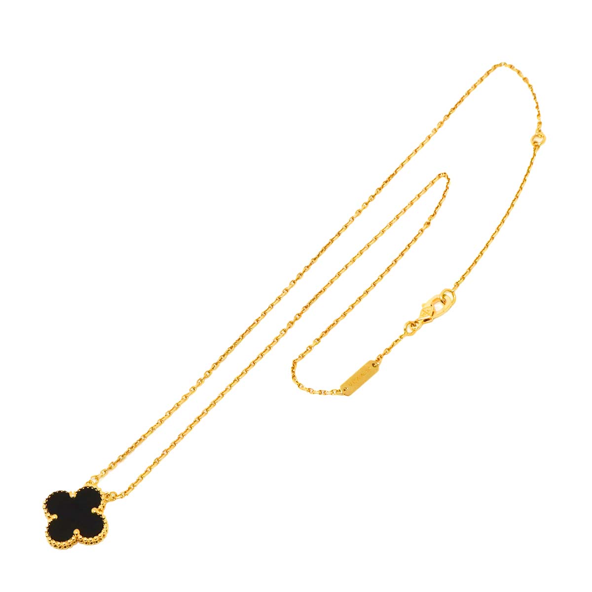 Vintage Alhambra Onyx Necklace 18K YG 750