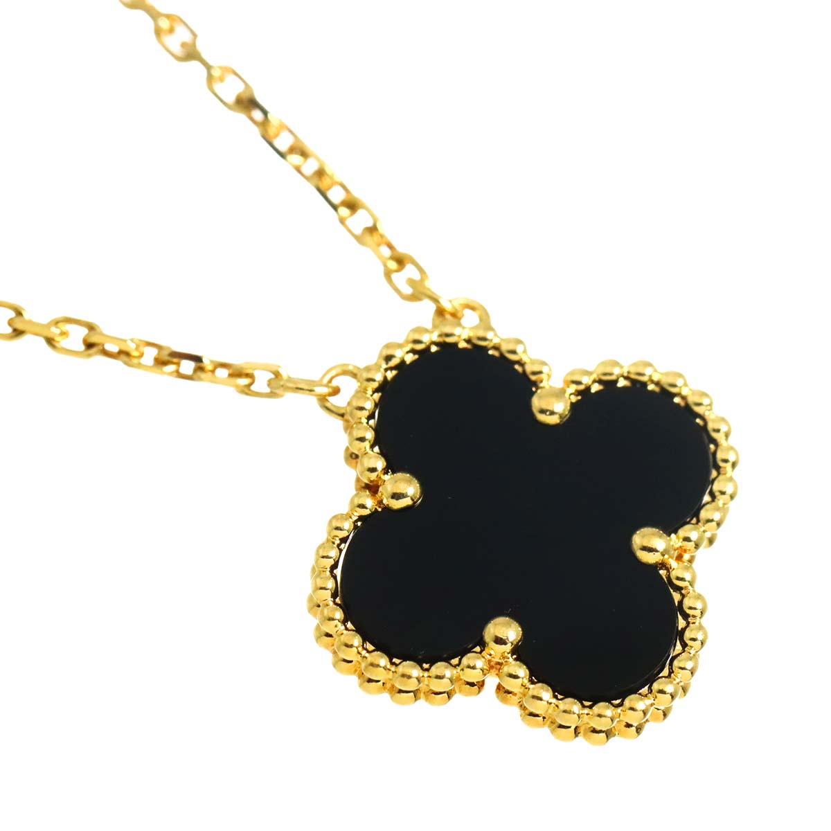 Vintage Alhambra Onyx Necklace 18K YG 750