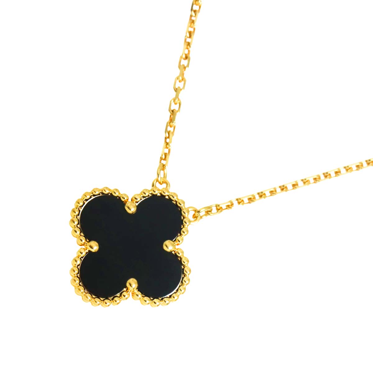 Vintage Alhambra Onyx Necklace 18K YG 750