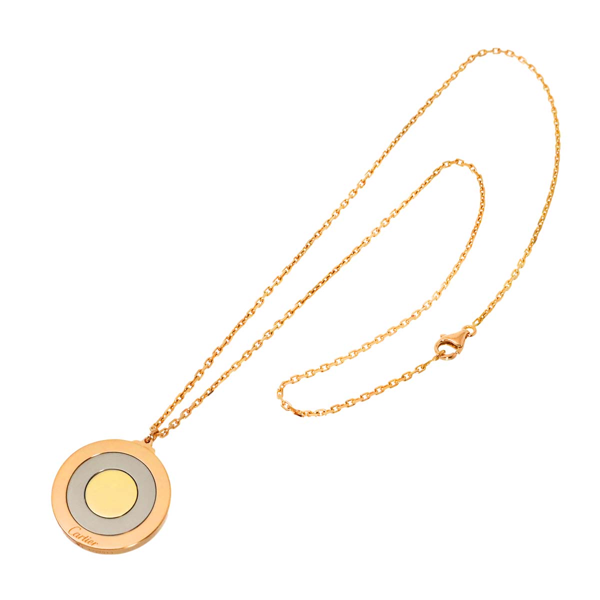Round Trinity Necklace 18K YG WG PG 750