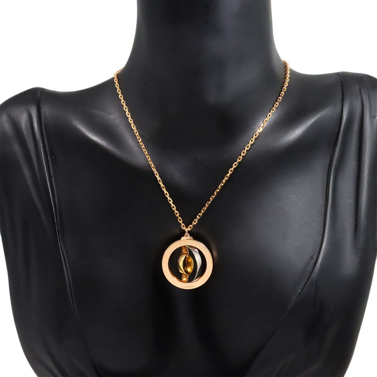 Round Trinity Necklace 18K YG WG PG 750