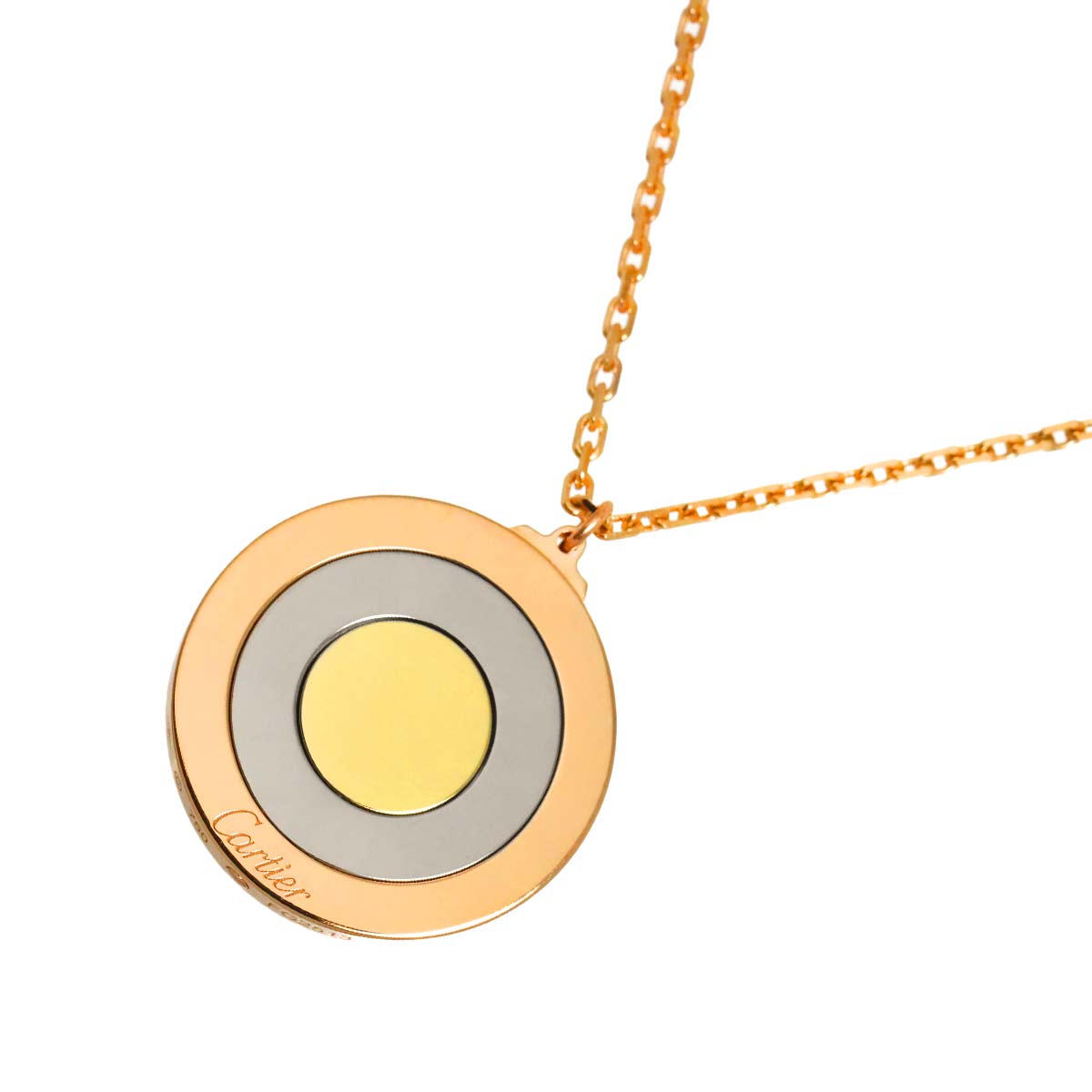 Round Trinity Necklace 18K YG WG PG 750