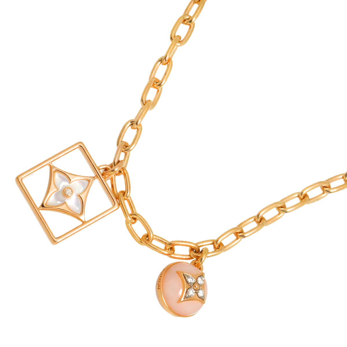Blossom Opal MOP Diamond Necklace 18K PG Pink Gold 750