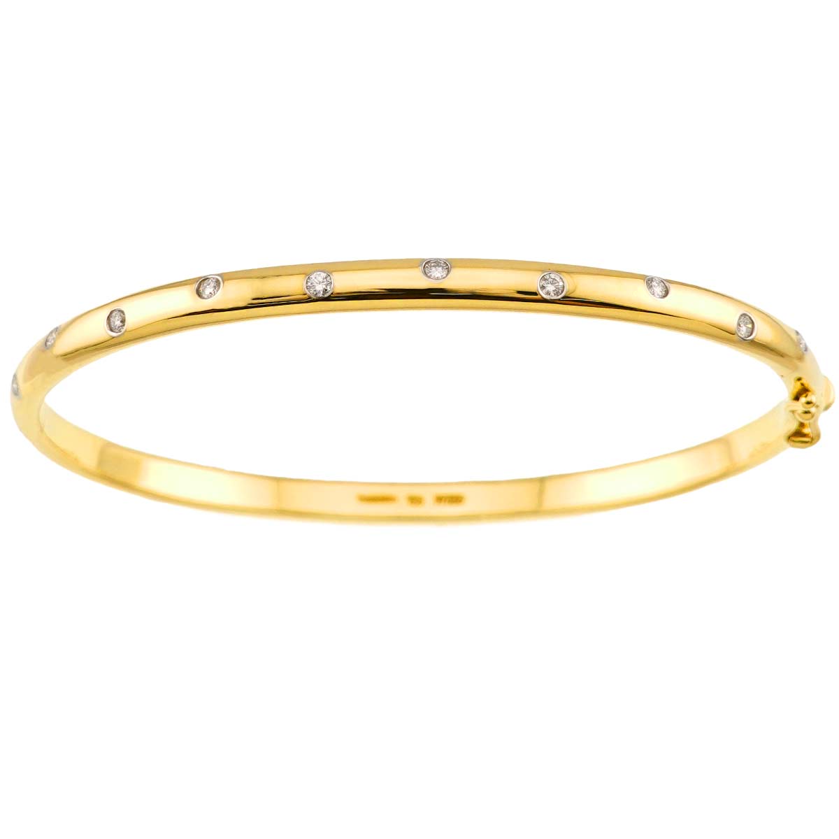 Dots Diamond Bangle Bracelet 18K YG 750 Pt