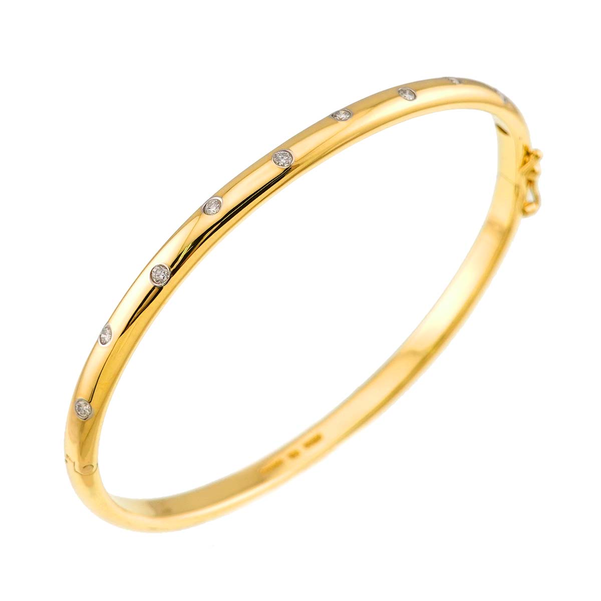 Dots Diamond Bangle Bracelet 18K YG 750 Pt