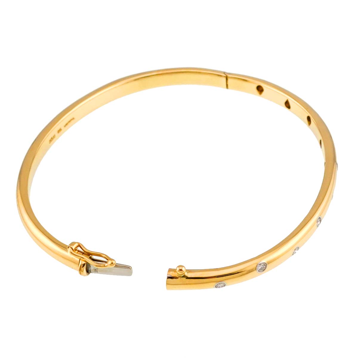 Dots Diamond Bangle Bracelet 18K YG 750 Pt