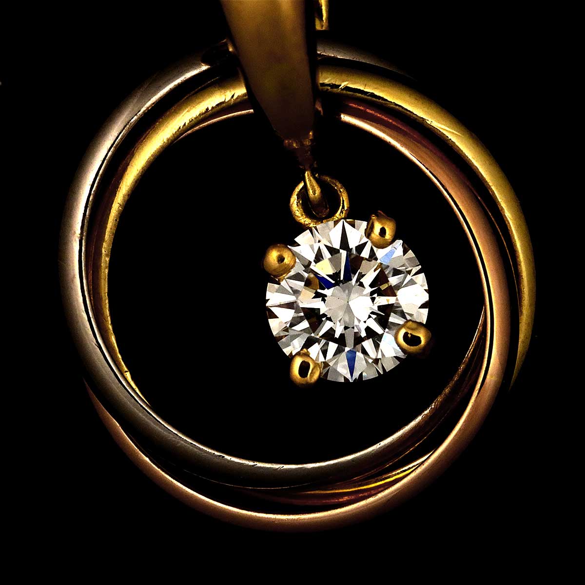 Trinity Diamond Pendant Top 18K YG WG PG 750