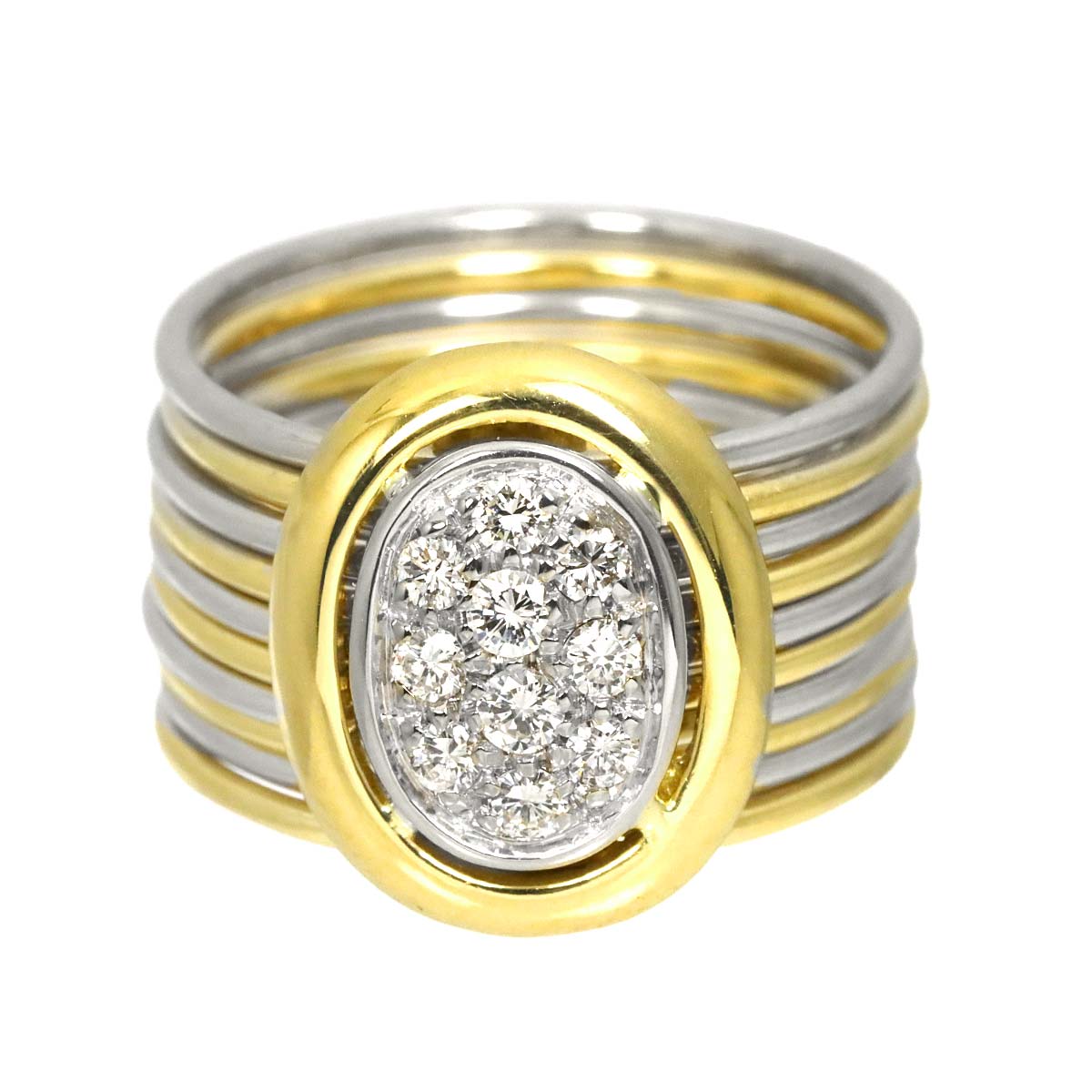 Diamond Ring 18K YG WG 750 size5-5.25(US)