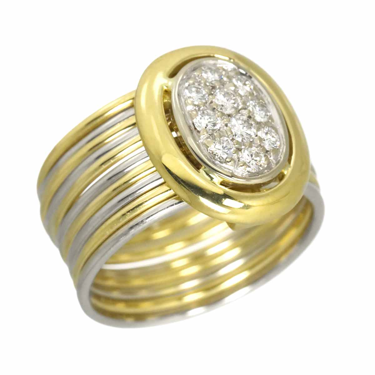 Diamond Ring 18K YG WG 750 size5-5.25(US)