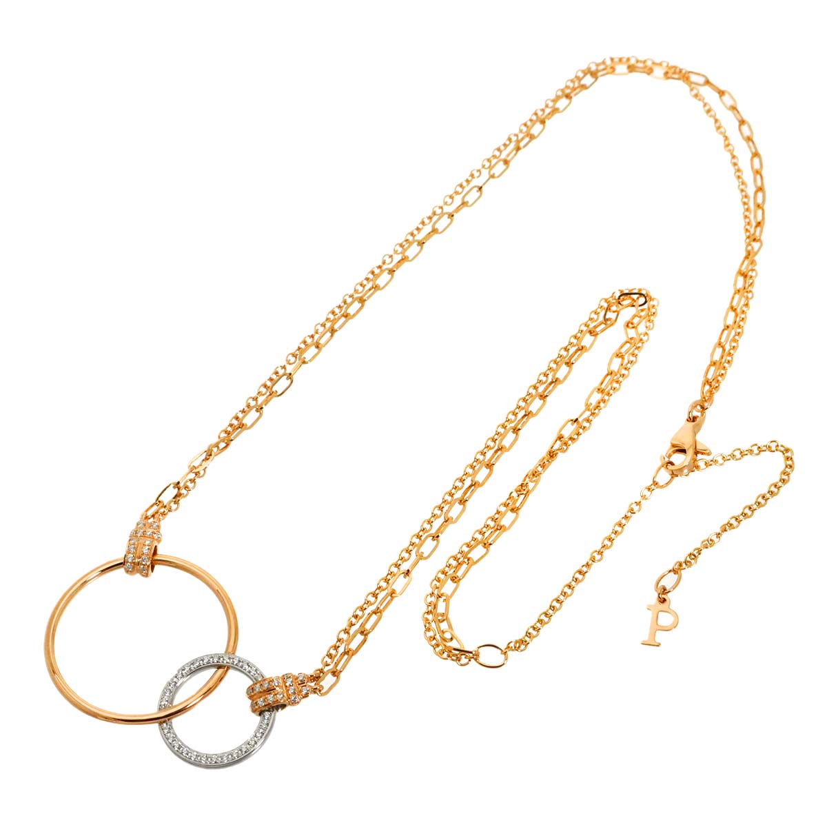Possession Diamond Necklace 18K Pink White Gold 750