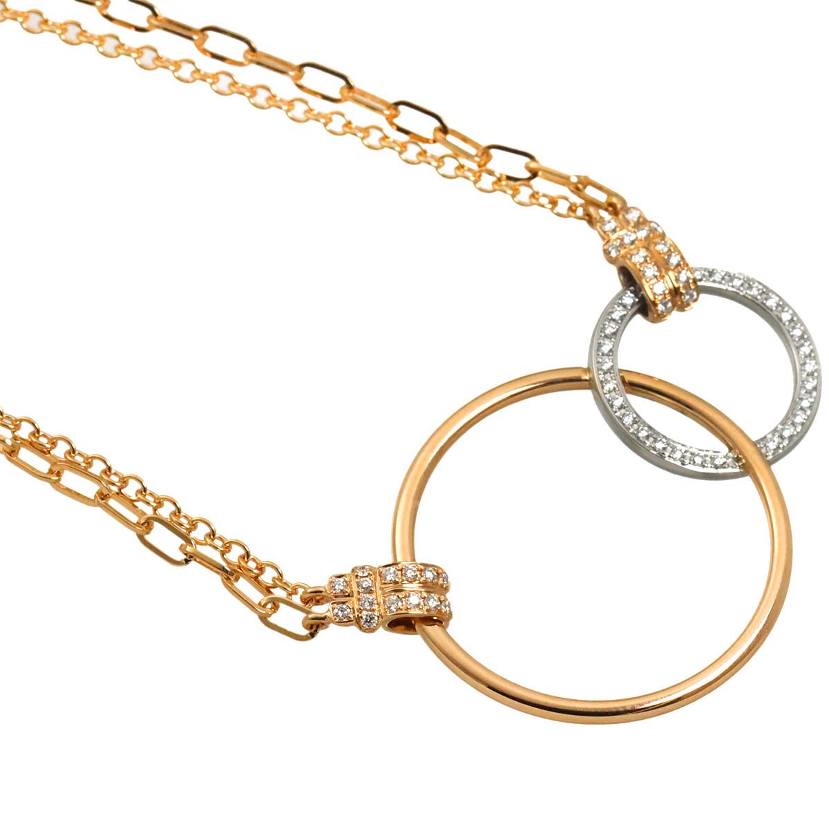 Possession Diamond Necklace 18K Pink White Gold 750