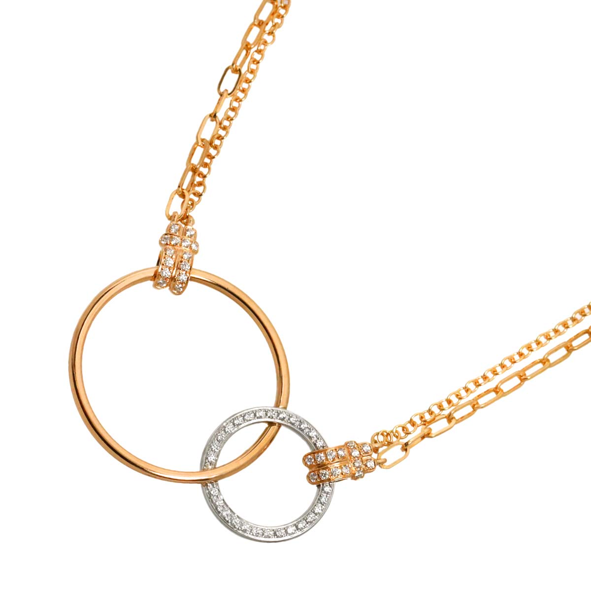 Possession Diamond Necklace 18K Pink White Gold 750