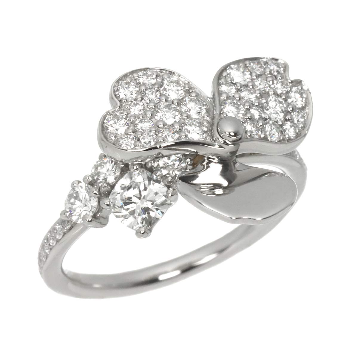 Flower Diamond Ring Platinum size3.75-4(US)