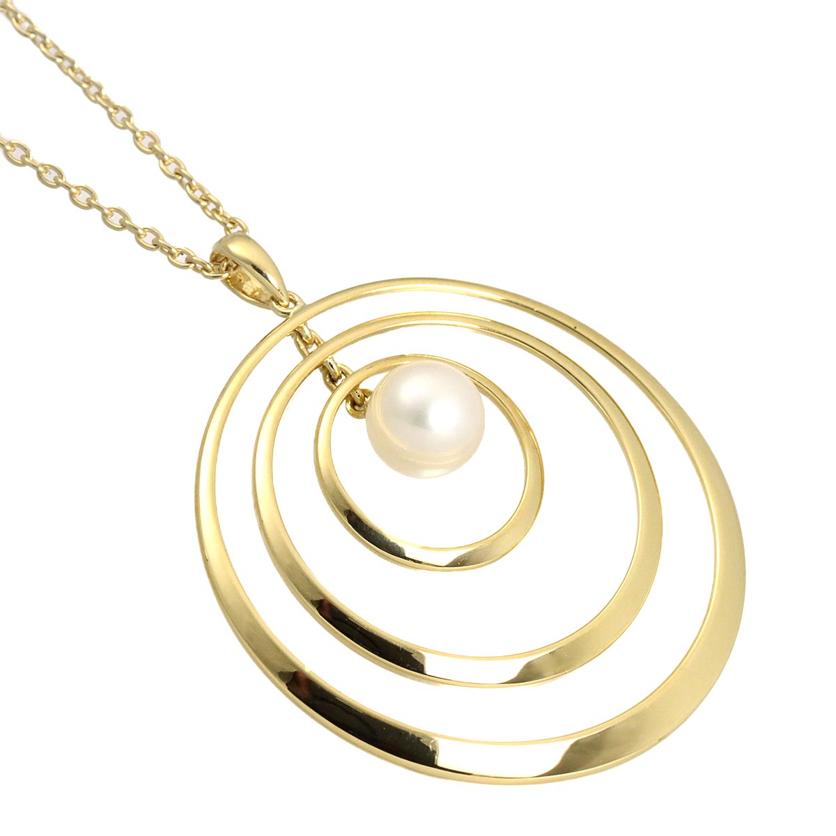 Akoya Pearl 7.6mm Necklace 18K YG 750