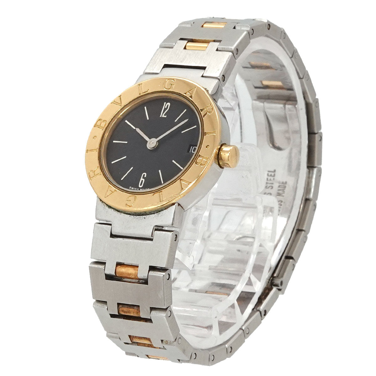 BVLGARIBVLGARI Two Tones BB23SGD 750 YG Black Dial Ladies