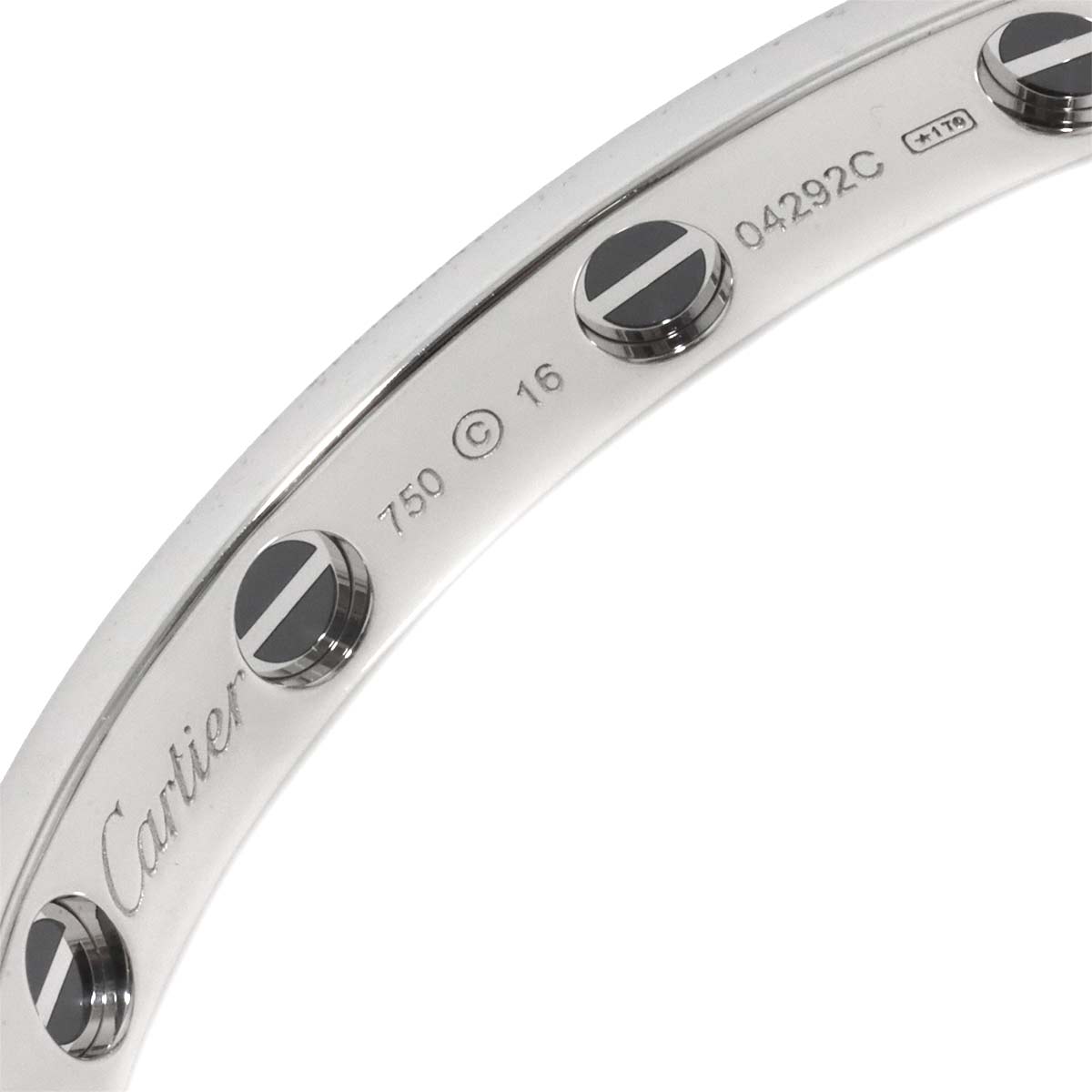 Cartier Love Bracelet Pave Diamond Ceramic 18K WG 750 Size16