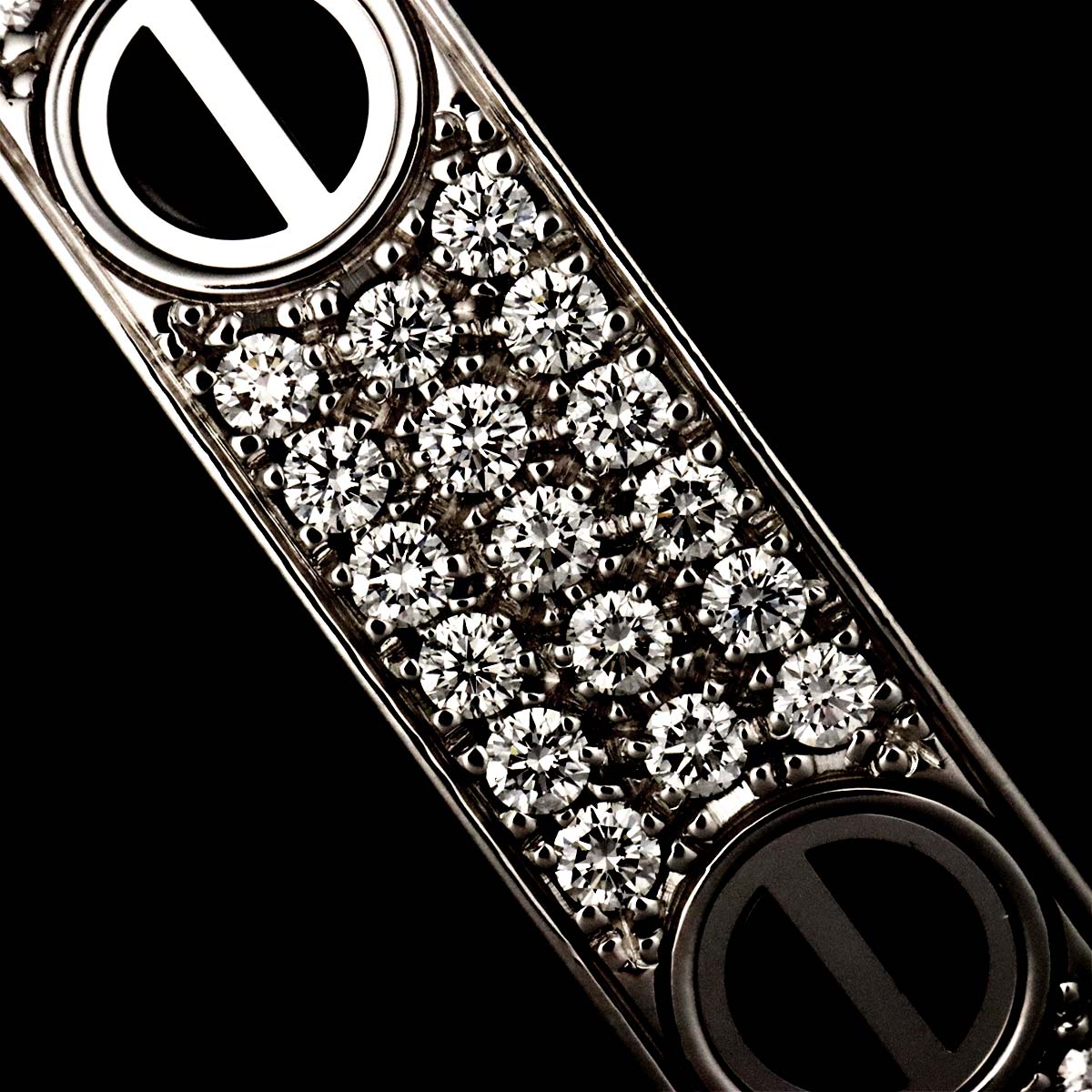 Cartier Love Bracelet Pave Diamond Ceramic 18K WG 750 Size16