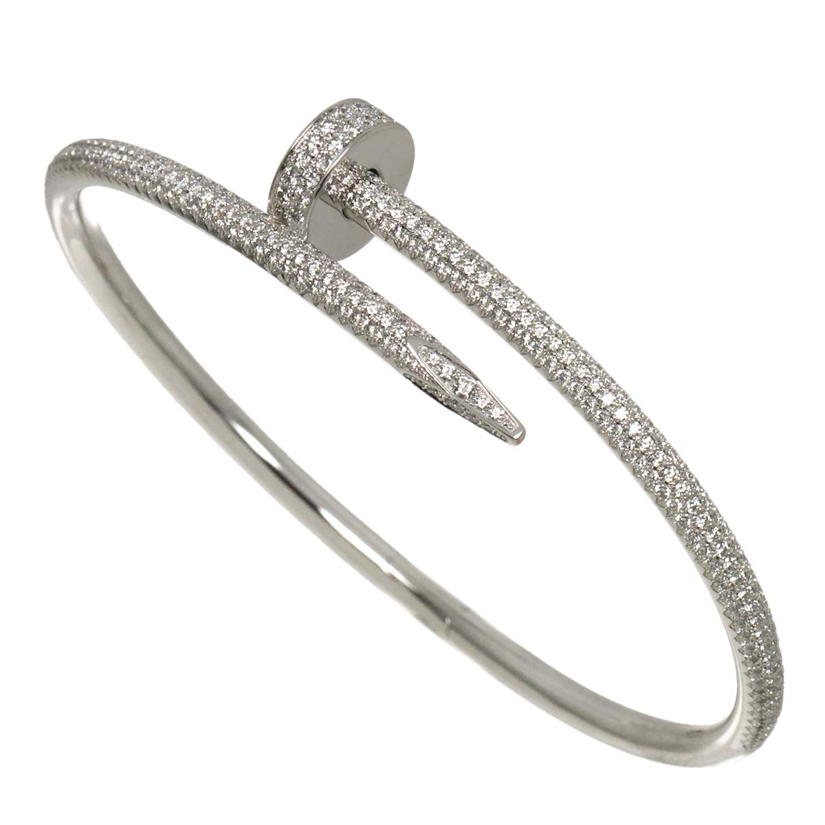 Juste Un Clou Diamond Bracelet Bangle 18K White Gold 750 size17