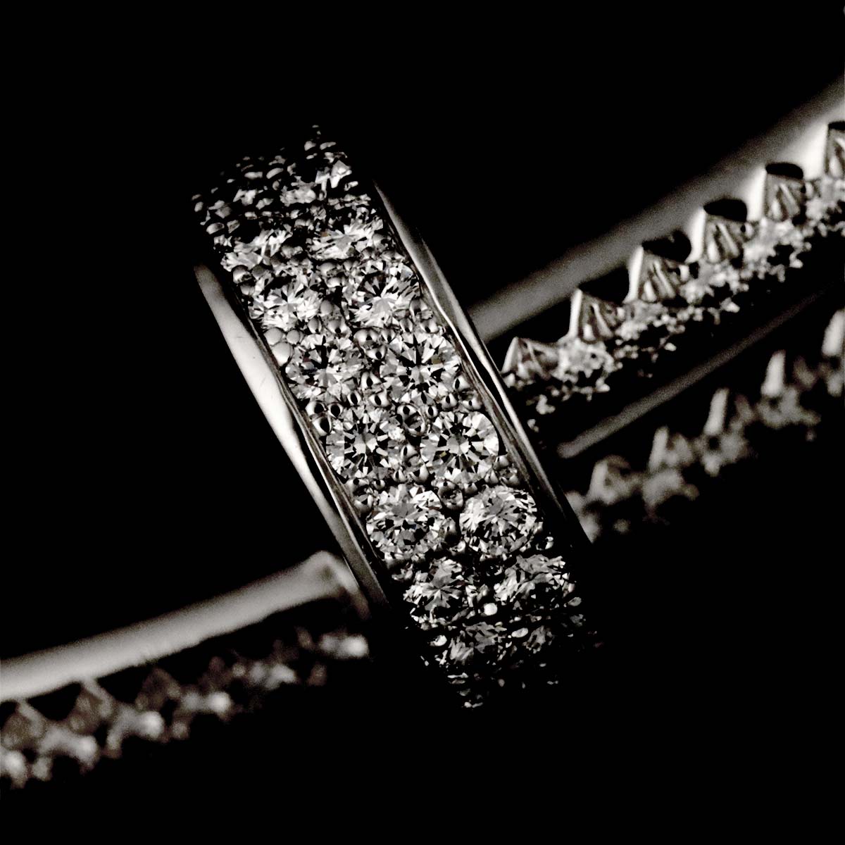 Juste Un Clou Diamond Bracelet Bangle 18K White Gold 750 size17
