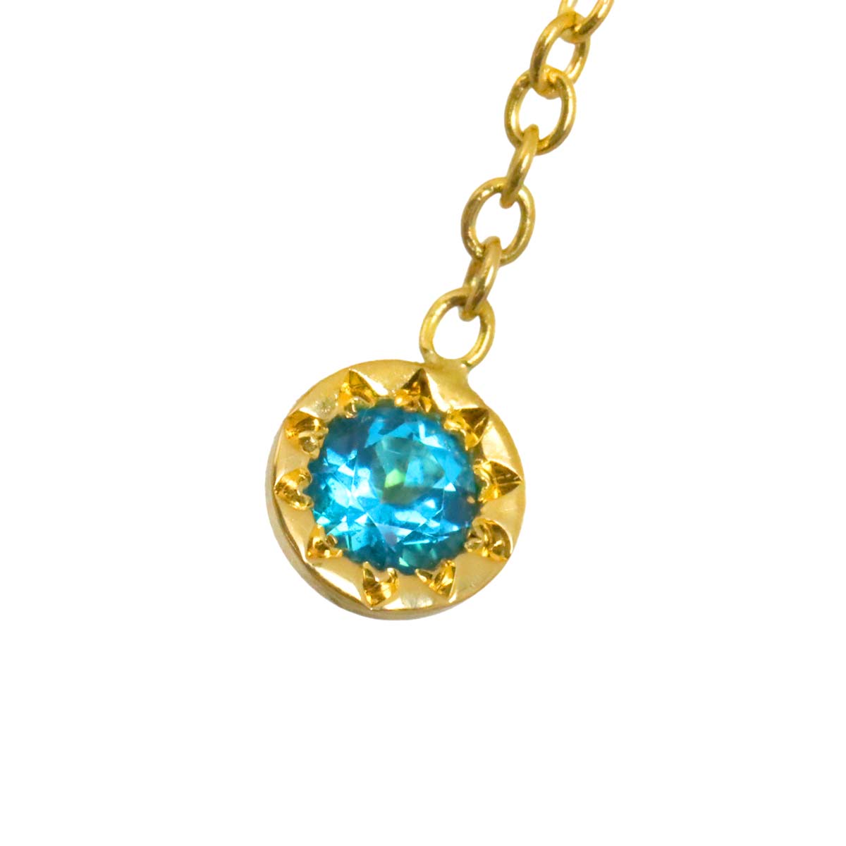 GG running Blue Topaz Long Necklace 18K Yellow Gold 750